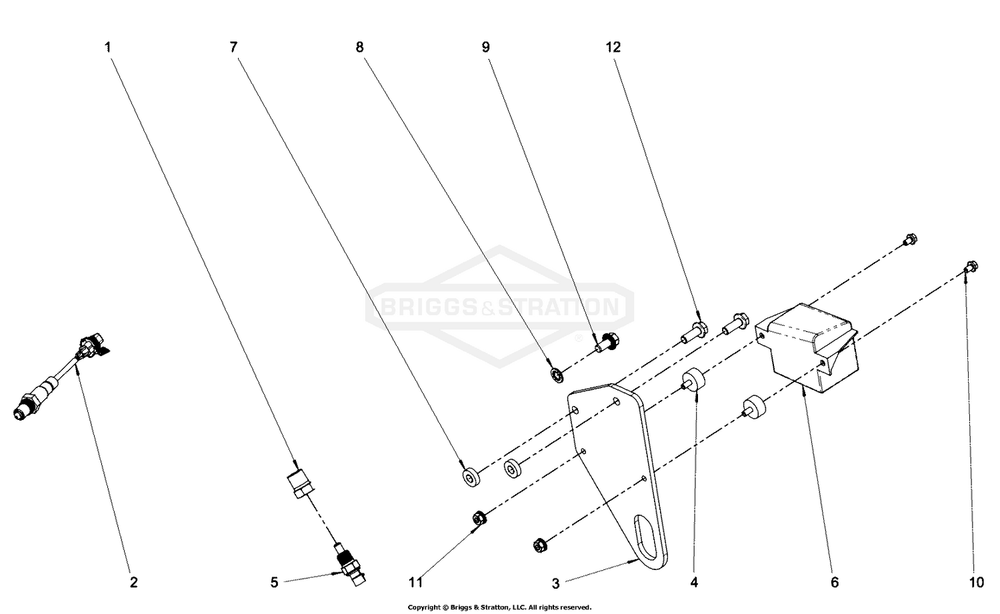 Engine Group - Electrical Diagram and Parts List for 076158-02  Briggs and Stratton Generator